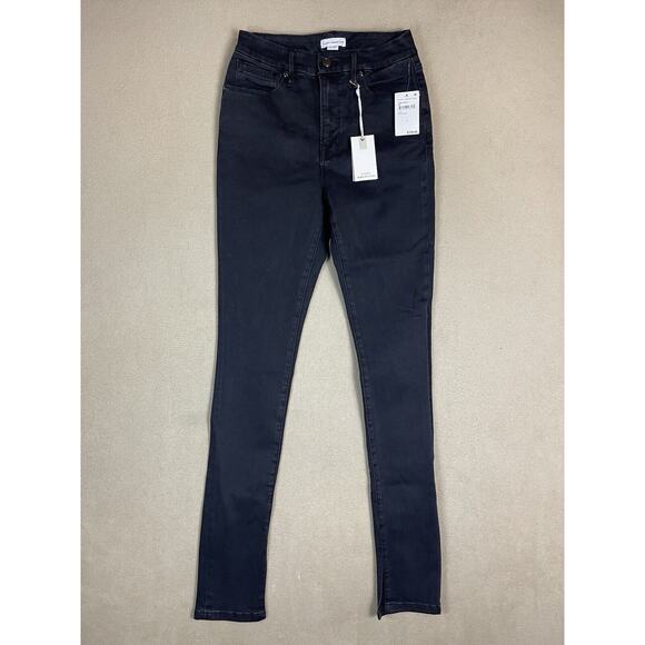 Good American Jeans Womens 4/27 Black Good Waist Skinny Slit Adult‎ NWT - Picture 1 of 13